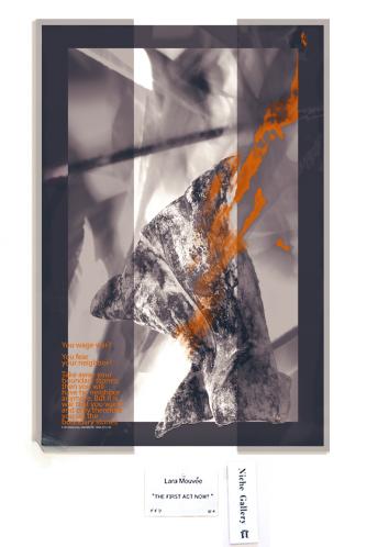 „THE FIRST ACT NOW? “, Photoprint of my sculpture on Aluminium overlayed with a print on acrylic glass, 90 x 60 cm, 2017